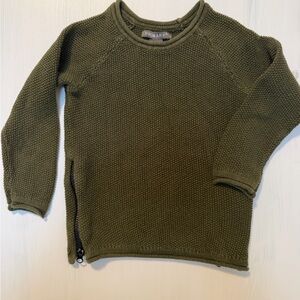 Primark Olive green Knit Sweater with Side Zipper fashion kids